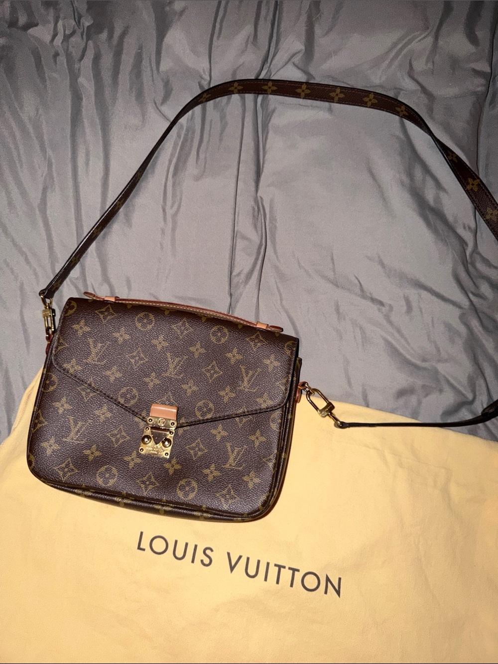Louis Vuitton Monogram Crossbody in Brown with Gold Hardware